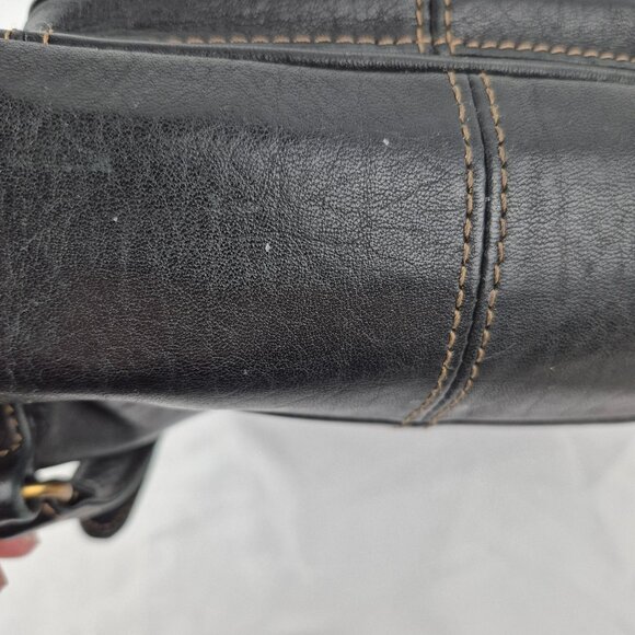 Vintage Fossil Small Black Leather Mini Back Pack - Picture 8 of 16